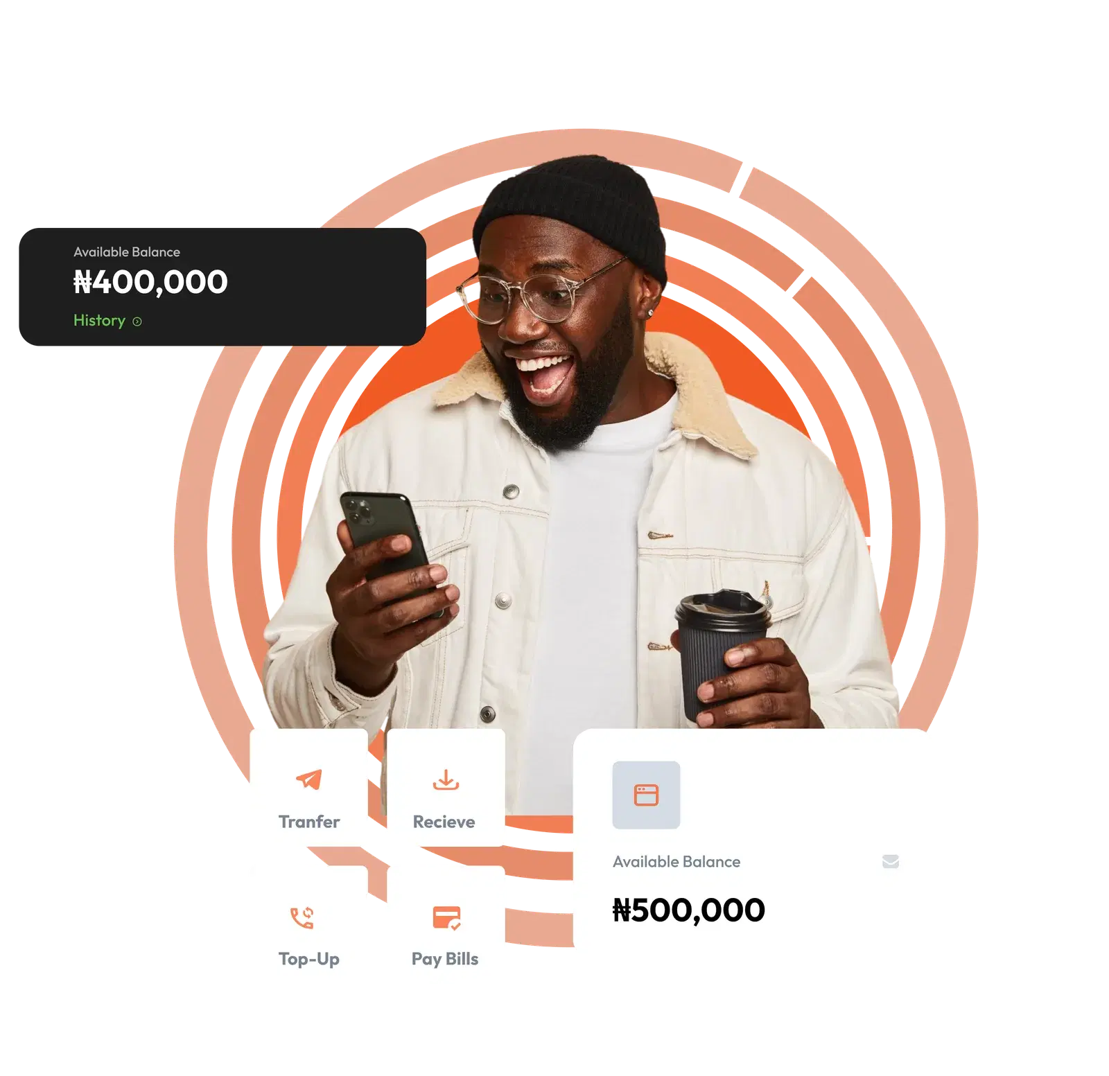 A Routelink MFB customer banking on a phone